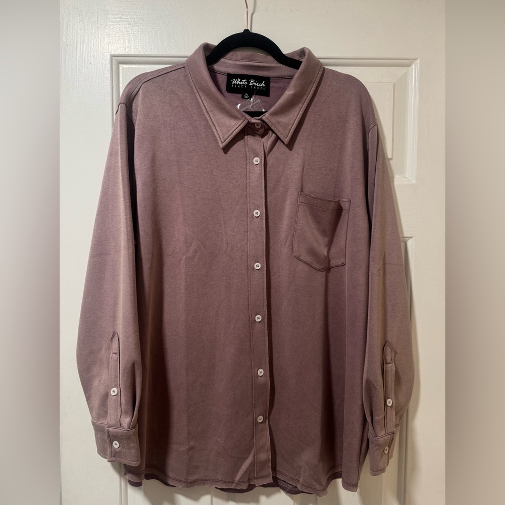NWT White Birch Black Label Button Down Mauve Shirt